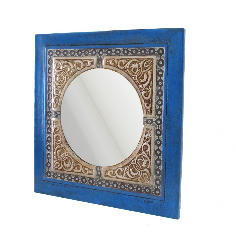 Espejo De Pared En Piel, Leather Framed Wall Mirror
