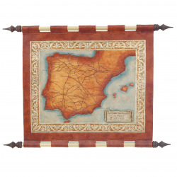 LEATHER TAPESTRY ROMAN SPAIN MAP