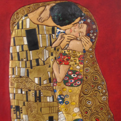 MODERN LEATHER PAINTING THE KISS